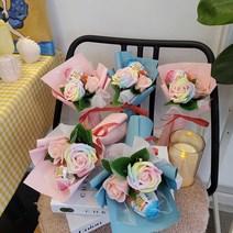 킨더조이 무지개장미꽃다발 학예회 발표회 연주회 졸업식 어린이날선물 유치원어린이집답례품, 핑크