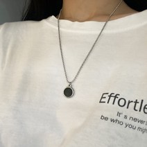 시크문 써지컬스틸 오닉스 써클 실버 볼 목걸이