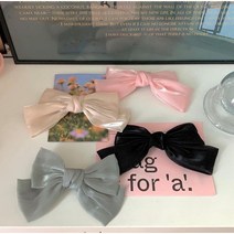 [블링살롱made/국내제작] 뮤트 글로시 여성 왕 리본핀 웨딩 머리핀 단발머리 왕리본삔 4컬러 골프 머리 리본