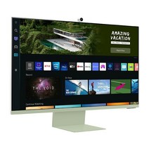 삼성전자 스마트 모니터 M8 S32BM801 32인치 UHD 4K 웹캠 마이크 스피커 내장 슬림 디자인 디즈니플러스 유튜브 넷플릭스 빅스비 슬림핏 탭뷰 미러링 에어플레이2, S32BM80G 그린