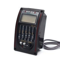 간편교체가능1PC 4/5-밴드 EQ 이퀄라이저 시스템 어쿠스틱 기타 프리 앰프 피에조 픽업 LCD 스크린 튜너 Mu, [01] IC-5 red edge
