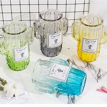 리버그린 유니크한_선인장_유리화병-5color, 옐로우