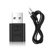 블루투스 송신기 수신기 동글 usb 호환 5.0 어댑터 hifi 오디오 스테레오 aux, 검은색