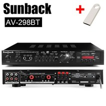 오디오앰프 SUNBUCK AV-298BT 홈 시어터 파워 앰프 5 채널 블루투스 HiFi 사운드 FM SD USB 2 마이크 입력, 01 298BT Black_01 EU Plug