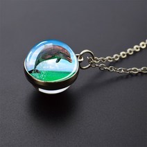 물고기목걸이 여자 팬던트 행운 주얼리 다 거북 목걸이 다 동물 유리 볼 펜던트 목걸이 여자 선물