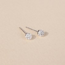 클루(CLUE) 당일배송 심플 큐빅 화이트 볼 실버 귀걸이 CLER20301PWW