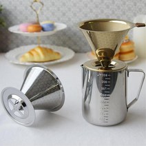 촘촘벌집 이중필터 드리퍼 커피용품 주방용품 바웨어, 1개, 골드
