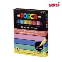 미쯔비시) 유니 포스카 UNI POSCA 마카세트, 3M7색/파스텔
