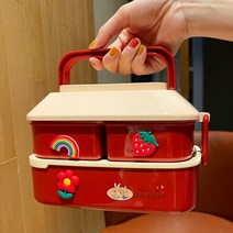 귀여운 일본 스타일 샌드위치 도시락통 런치 박스 웨딩촬영 샐러드 소풍 남자친구 피크닉 간식, 그린 스몰 (랜덤 3D 스티커)