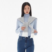 랩 스트라이프 가디건 머플러