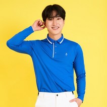 까스텔바작 남성 솔리드 긴팔 카라 티셔츠 BWCMTS101BL