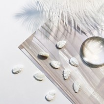 [6개]관통형 8x12mm 화이트 나뭇잎 자개 3-404-1 비즈공예 팔찌 목걸이 만들기