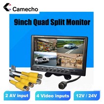 차량용 모니터 안드로이드 TV 후방 카메라 Camecho-9 인치 4 분할 화면 자동차 모니터 RCA 커넥터가 있는 1, 한개옵션0