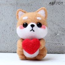 아트조이 DIY 양모펠트 키트 앉은 시바(하트)