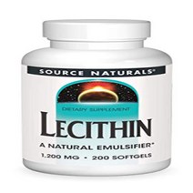 Source Naturals Lecithin 1200 mg A Natural Emulsifier - 200 Softgels, 1