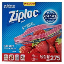 Ziploc 집락 냉장용 지퍼백 (중형 275매 / 대형 160매), 중(M)