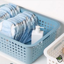 아기 유아 옷 정리 바스켓 수건 양말 가벼운옷 수납 함, 대 - 화이트