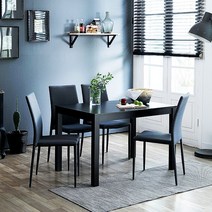 베스트리빙 캘빈 젠 4인 식탁세트/의자4개 4color, 웬지