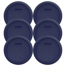 Pyrex 번들 6 품: 7201PC 4컵 다크 블루 플라스틱 식품 보관 뚜껑 미국산, 4, Pink