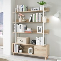 프리메이드 와이드 수납 책장 수납장 서랍 전면책장, 코니 수납 책장