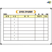 감리원근무상황판 700x500 근무현황판 발주관리보드 주문제작 화이트보드 도안칠판추천, 일반형