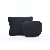 솔츠 스웨이드 차량용 헤드레스트 목베개 목쿠션 세트, 스웨이드 차량용 목베개+허리쿠션 세트 블랙
