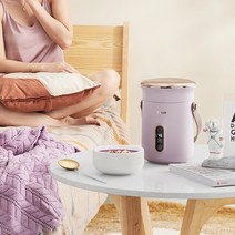슬로우쿠커ZK30 가정용 여행을 위한 휴대용 전기 스튜 냄비 슬로우 쿠커 티 메이커 600ml, 01 purple_02 UK