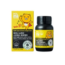 일동 마이니 슈퍼비 스트레스 피로케어 60정 비타민B 홍경천추출물 나이아신 판토텐산 엽산 비오틴 로사빈 직장인 학생 수험생, 1병