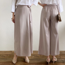 랩스타일 리본끈 뒷밴딩 봄가을 치마바지 YY