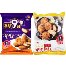 목우촌 주부9단 한입 치킨까스 500g+목우촌 한입 돈까스 500g 무료배송/냉동 에어프라이어 아이반찬 도시락 간식 야식 안주, 2봉지