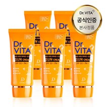 닥터비타 미백 주름개선 자외선 차단 3중 기능성 비타민 선크림 50g (SPF50+ / PA+++), 5개