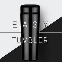 건강-드림_제로마크 이지텀블러 400ml 고급스럽고 심플한 디자인 진공 보온보냉 이지 예쁜 보온병 이쁜 휴대용물병_rjsrkdemf, 옵-션★블랙