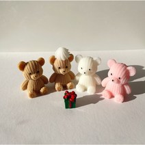 잔향 캔들 곰돌이캔들 미니초 곰돌이니트초 곰돌이향초 곰돌이양초 곰돌이캔들 인테리어소품 인테리어캔들 인테리어용품 아로마 대용량초 집들이선물 카페소품 카페인테리어 파티용품 오브제, B, 청포도