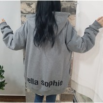 상상그이상 여성용 국내제작 봄신상 캐주얼 베이직 뒷부분 포인트 레터링 박스핏 후드집업 티셔츠 홈웨어 꾸안꾸룩