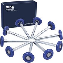 자이크 10팩 블루 2인치 나일론 차고 문 롤러 4인치 스템 저소음 내구성 고부하 6200-2rs 이중 밀봉 정밀 베어링 롤러, 10, 파란색