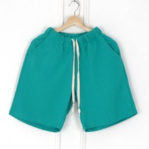 NOB 녹색 남성 무지 컬러풀 여름 면 반바지