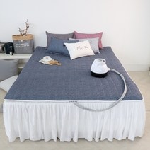 [포근하니] 폭닥하고 촉감좋은 마이크로화이버 ㄷ자형 양방향 지퍼식 온수 매트커버 / B타입, 블루