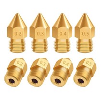 3D 프린터 부품 5/10PCS 1.75mm MK8 황동 노즐 압출기 인쇄 헤드 Anet A8 A8Pl CREALITY Ender 3 3S Pro V2 CR10 0.21.0mm, 0.2 미리메터_5pcs