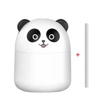 250ml Air Humidifier Cute Kawaiil USB Diffuser with Night for Home Car Plant Essential Oil, 02 White Panda, 02 White Panda