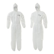 크린가드 A20 작업용 보호복 크린룸 방진복 일체형 후드 흰색, 4301301 보호복 후드일체형 흰색 L