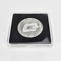 금 도금 비트 코인 ETH 대시 XRP 사각형 투명 아크릴 케이스 1 개, silver dash