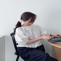 브이와이 여자 데일리 허리밴드 봄여름 블라우스