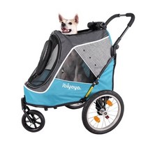[루크라이크] 이비야야 해피트레일러 2.0 FS2080 (~25kg) 강아지 고양이 유모차 개모차 이동 장 가방 캐리어, 블루+레인커버