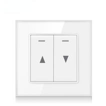 전동 계단 리프트 운반기 전기 커튼 스위치 리프팅 장비 크리스탈 투명 유리 패널 블랙/화이트/골드/그레이/실버 리셋, [02] Glass white