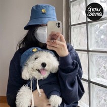 강아지 커플룩 모자 견주 개플룩 강아지옷, 데님