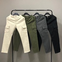 맨스토리 남자 빅사이즈 베이직 면 카고 스판 반밴딩바지