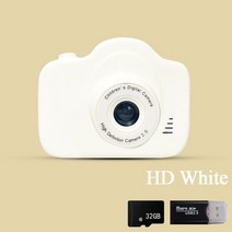 디지털카메라 디카 미니 디지털 듀얼 카메라 선물 미니캠 HD 1080P 비디오카메라, 화이트 32G