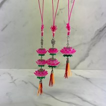 용품 AM289 팬던트 차걸이 걸이 인테리어 불교 현관문 연꽃 소품 장식 차량용 모빌, 3단 연꽃