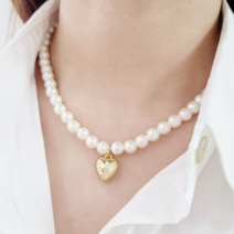 단블랙 제랄딘 진주 하트 목걸이