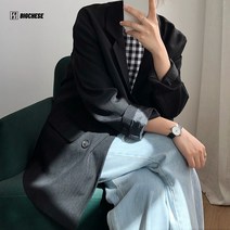 [빅 치즈 부부] 데일트 여성 겨울용 오피스 정장 더블버튼 오버핏 블레이저 자켓 인스타 같은종류